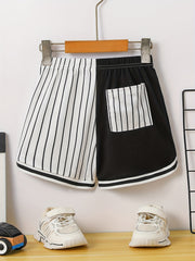Boys Striped Shorts Elastic Waist Casual Summer Wear