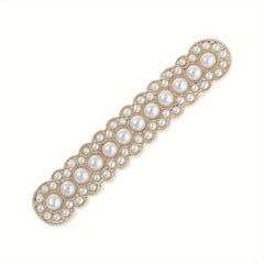 Pearl Hair Clip Square Hairpin Spring Clip
