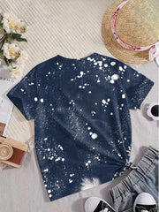 FOOTBALL MOM Print Short Sleeve T shirt For Girls Summer Gift