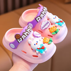 Breathable Clogs with Cartoon Charms for Baby Girls