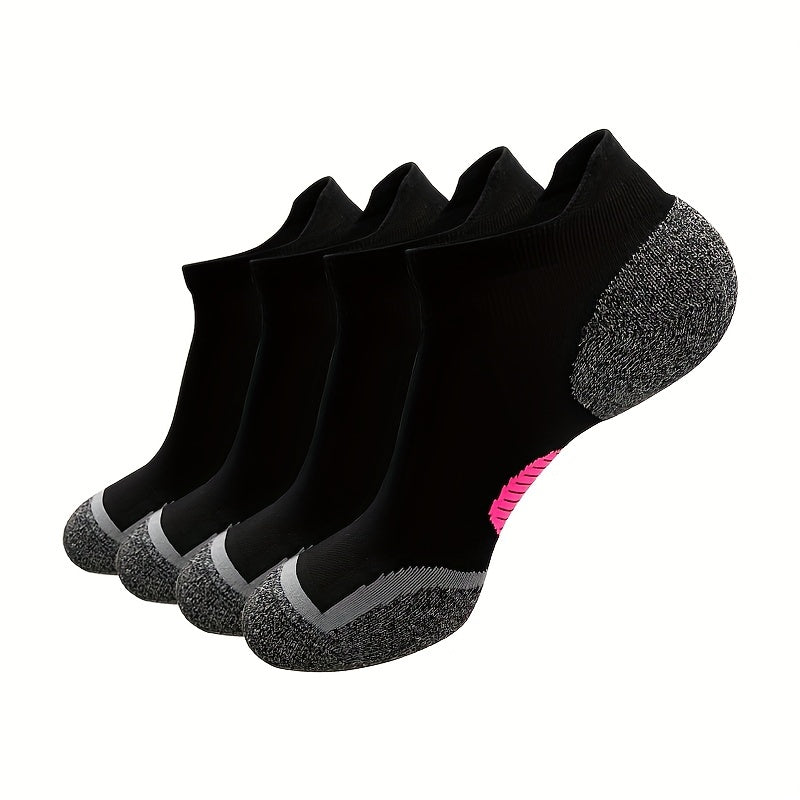 4 Pairs Unisex Athletic Ankle Socks Cushioned Low Cut Breathable