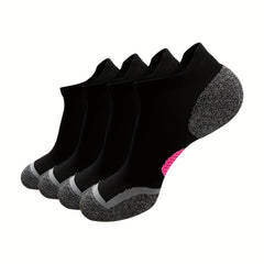 4 Pairs Unisex Athletic Ankle Socks Cushioned Low Cut Breathable
