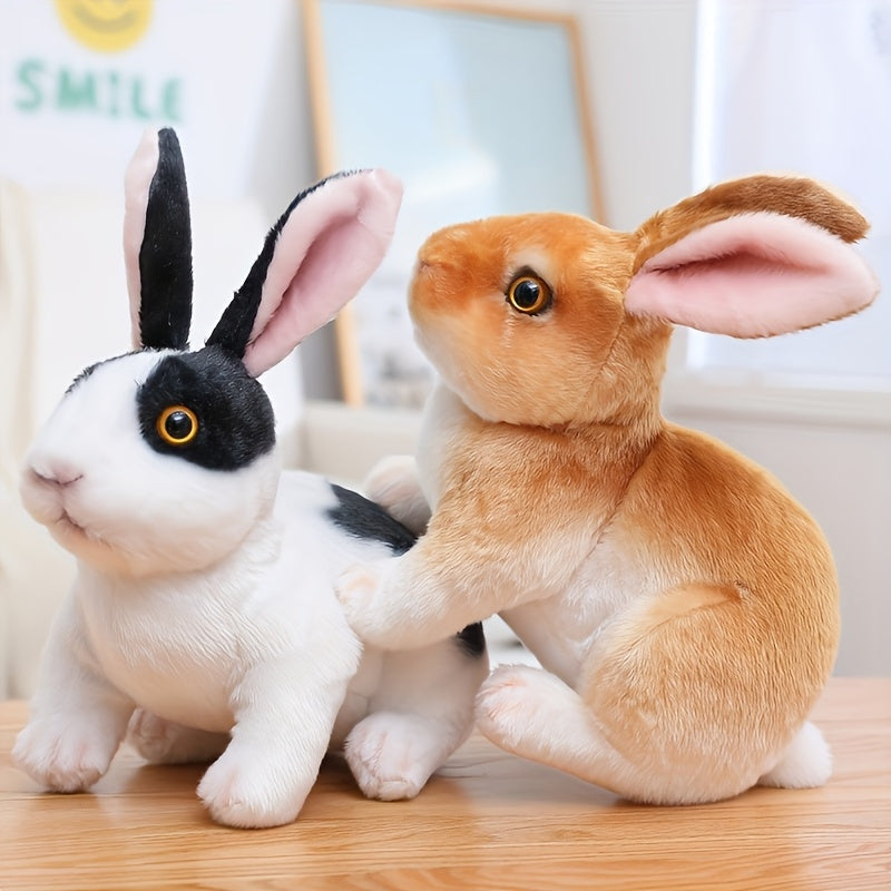 Realistic Rabbits Plush Toy Lifelike Animal Bunny Simulation Gift