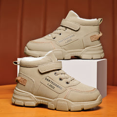 Boy's Snow Boots With Warm Plush Lining Winter Shoes