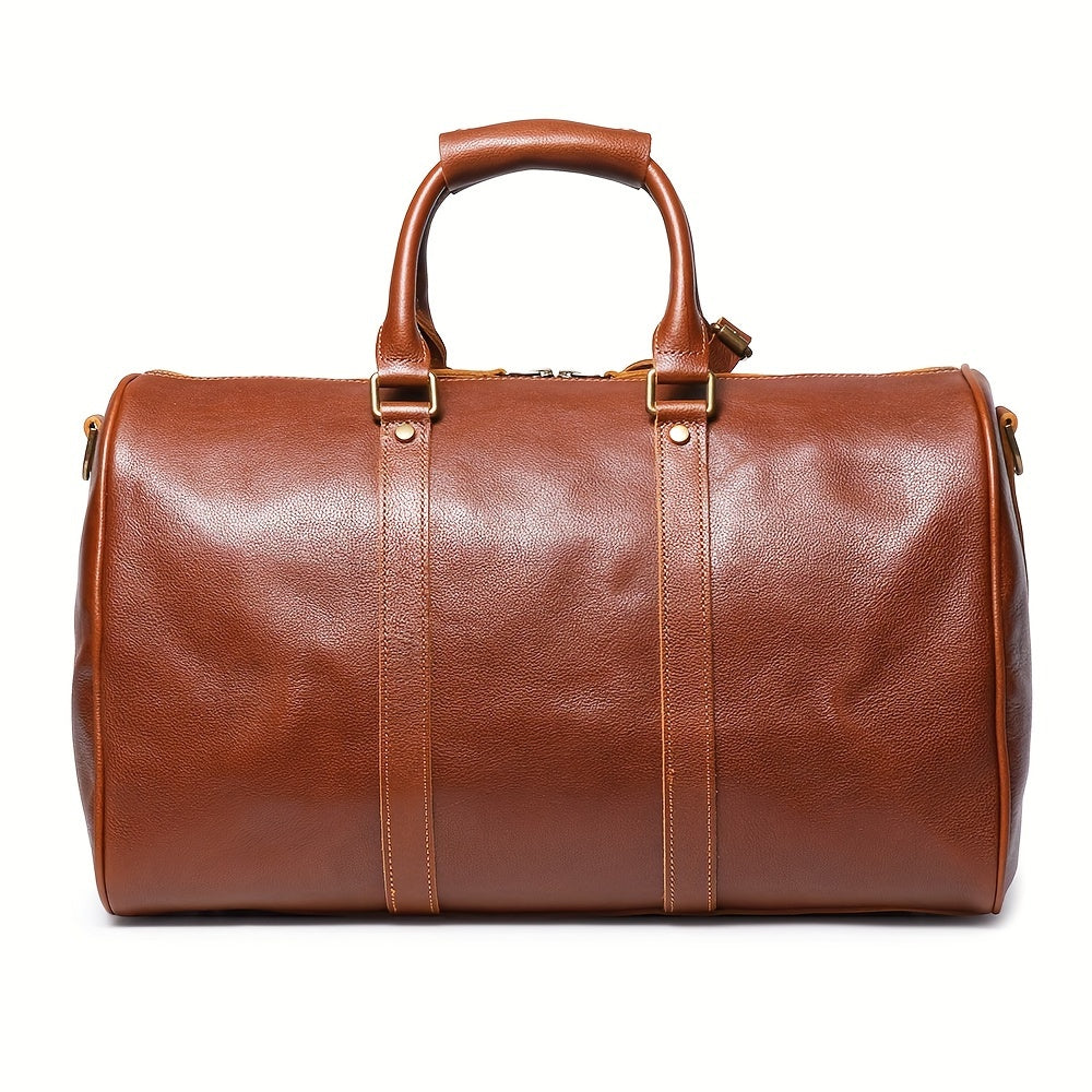 Vintage Cowhide Leather Handbag for Short Trips