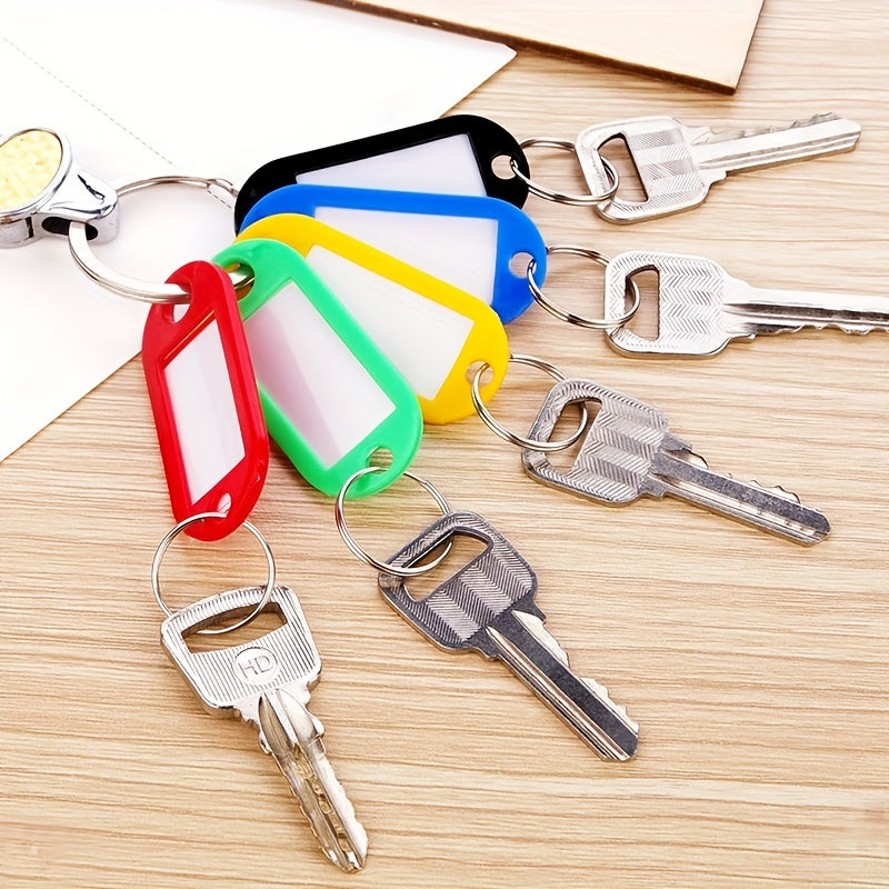 5pcs Reusable Plastic Tag Key Ring Name Holder Keychain