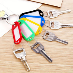 5pcs Reusable Plastic Tag Key Ring Name Holder Keychain