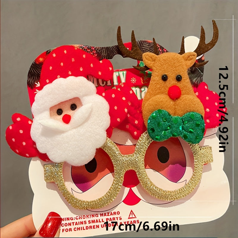 Christmas Glasses Frame Glitter Holiday Eyewear Xmas Funny Photo Booth Costume