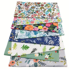 8pcs 100% Cotton Fabric Bundle Squares for Quilting DIY Patchwork