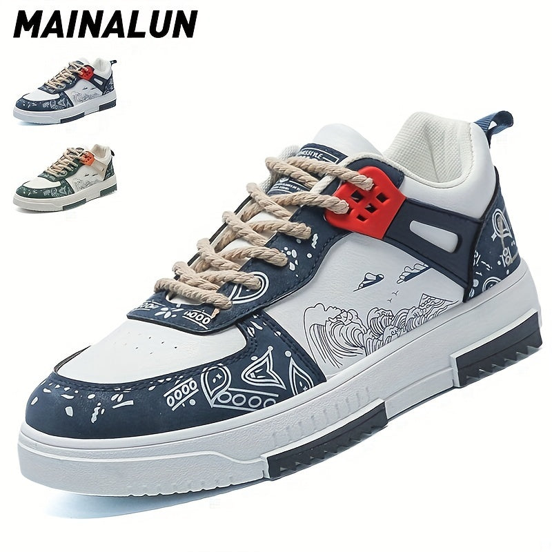 Men's Graphic Print Non Slip Skate Shoes