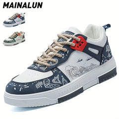 Men's Graphic Print Non Slip Skate Shoes