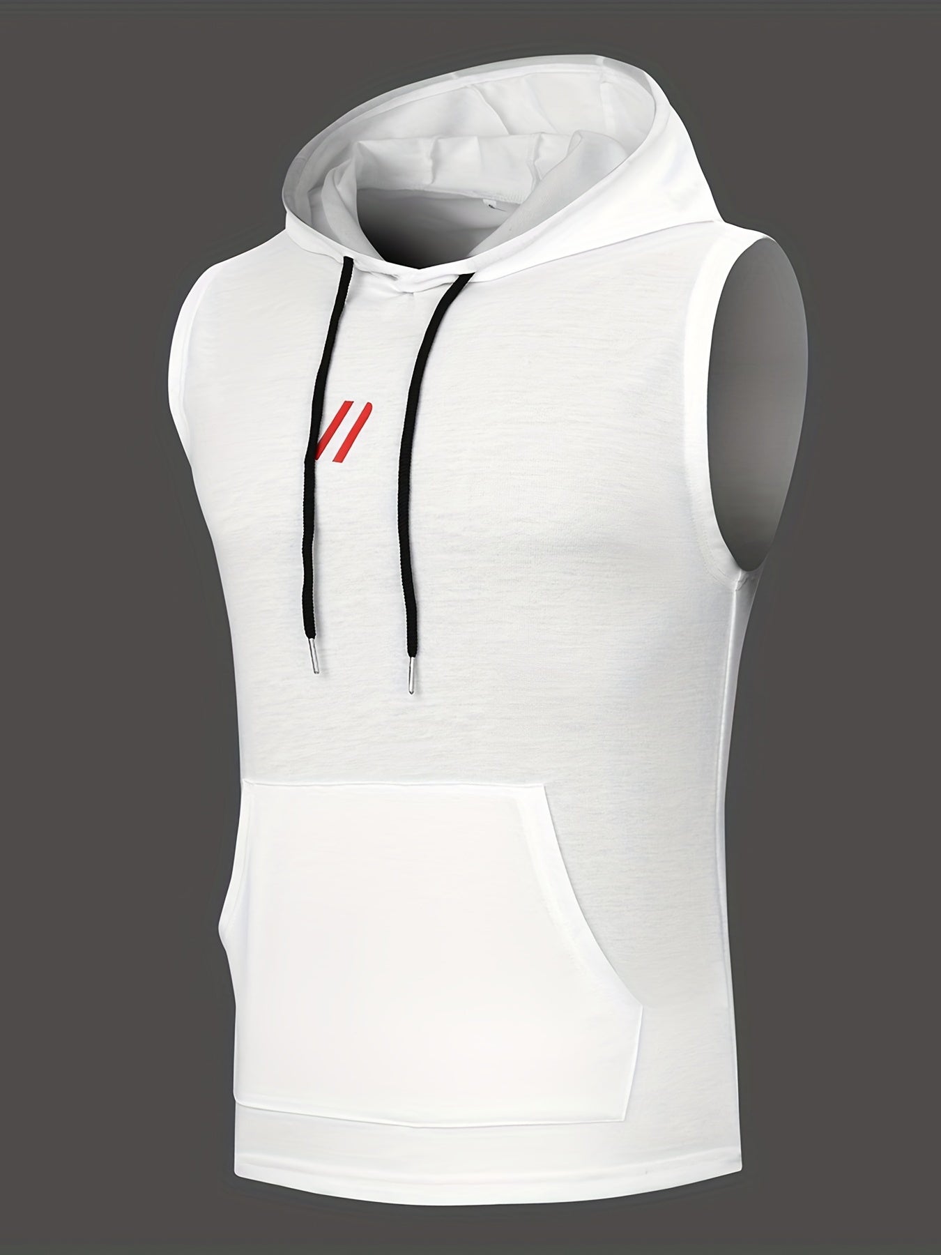 Men's Sleeveless Hoodie with Drawstring for Summer Outdoor Activities