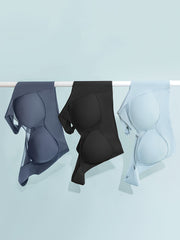 3pcs Wireless Mesh Stitching Bra Seamless Intimates Lingerie