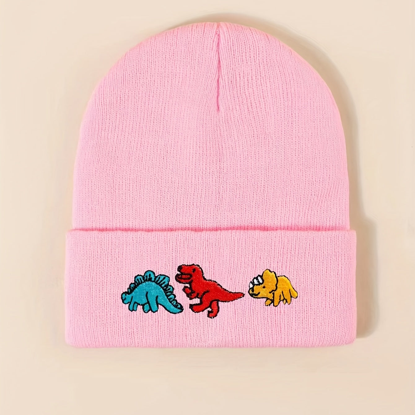 Kids' Windproof Dino Beanie Hat with Ear Protection