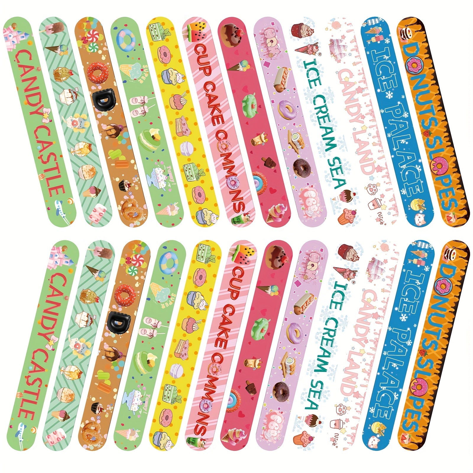 12pcs Donut Ice Cream Slap Bracelets Kids Party Favors