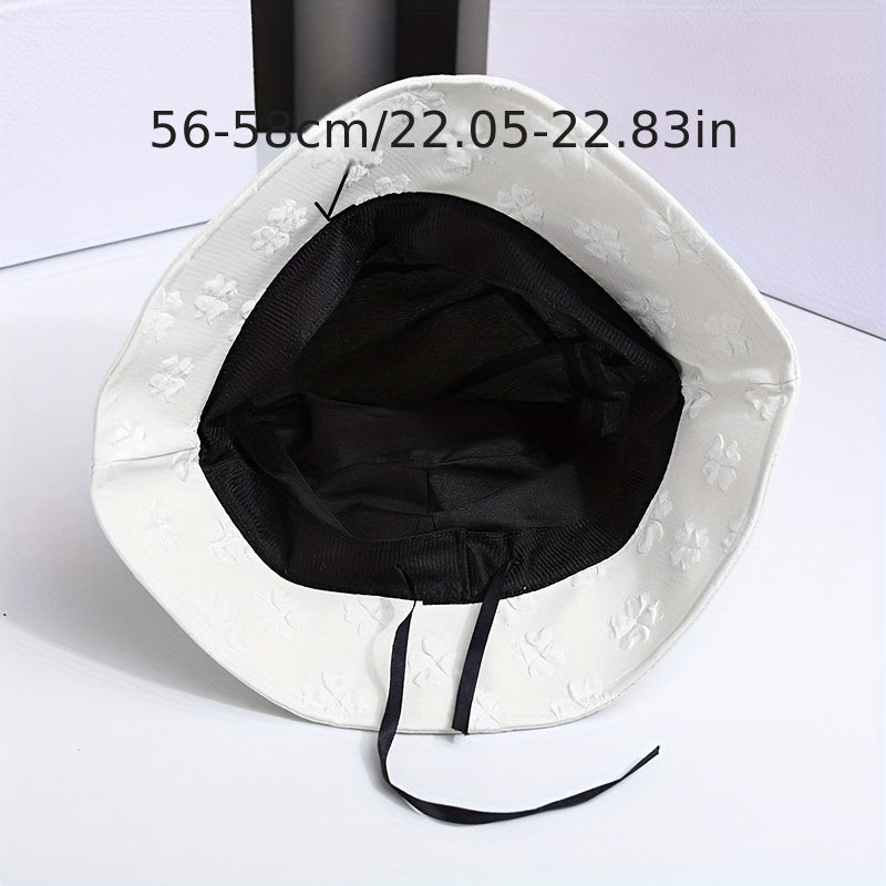 Flower Pattern Bucket Hat Solid Casual Sun Hat Travel Beach Hats For Women