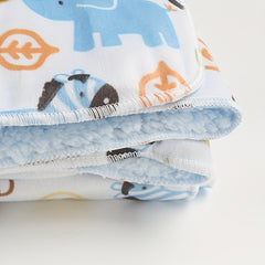 Double Layered Baby Lamb Blanket Cartoon Printed For All Seasons