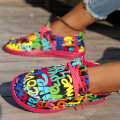 Graffiti Pattern Lightweight Walking Shoes Women's Footwear