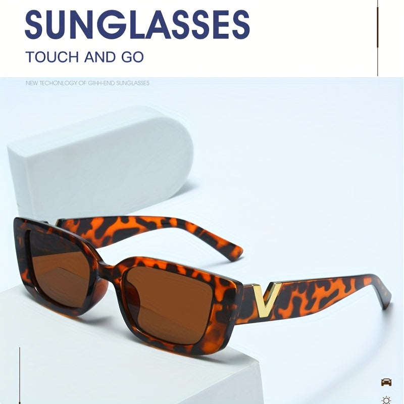 Rectangular Sunglasses for Men Women Retro Vintage UV400 Sun Shades