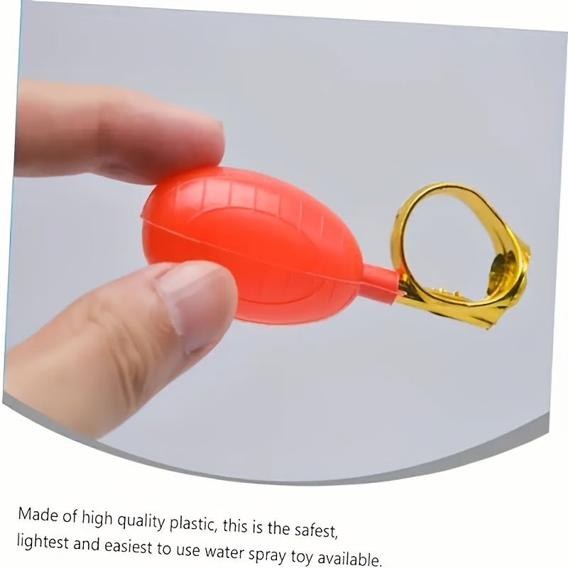 Adult Water Spray Ring Toy Red & Golden Prank Prop Noise Making Mechanism