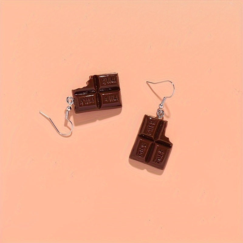 Chocolate Pendant Earrings Retro Party Jewelry for Women Mom Friends