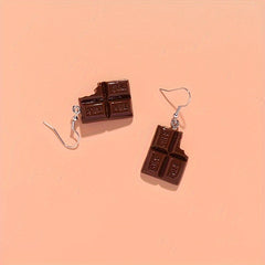 Chocolate Pendant Earrings Retro Party Jewelry for Women Mom Friends
