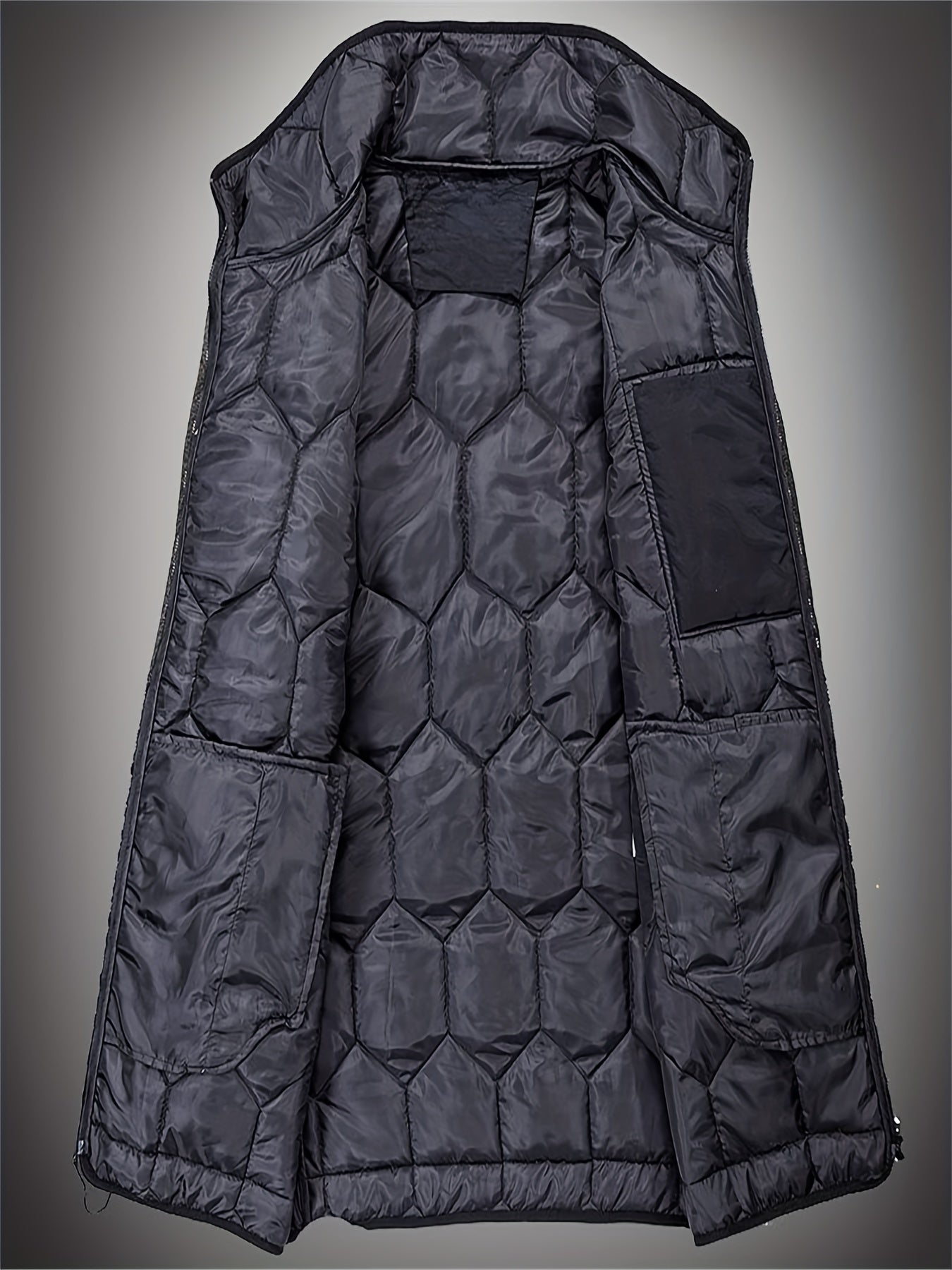 Men's Thickened Trench Coat Zip Up Overcoat for Fall Winter