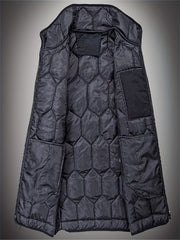 Men's Thickened Trench Coat Zip Up Overcoat for Fall Winter