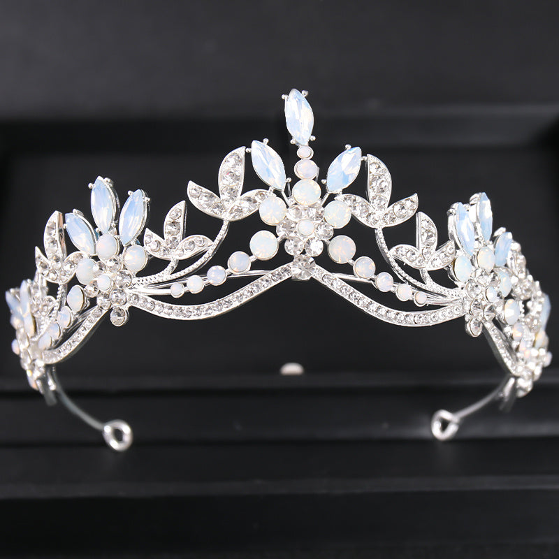 Pastel Night Sky Tiara Moonstone Rhinestones Clear & Milky Rhinestone Tiara