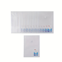 12pcs A5 File Bag Office File Bag Plastic Data Bag A5 Bill Storage Bag
