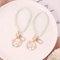 Jade Rabbit Cat Keychain Bag Pendant