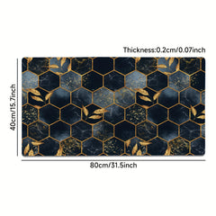Non slip PU Leather Mouse Pad Desk Mat Three Dimensional Golden Mousepad