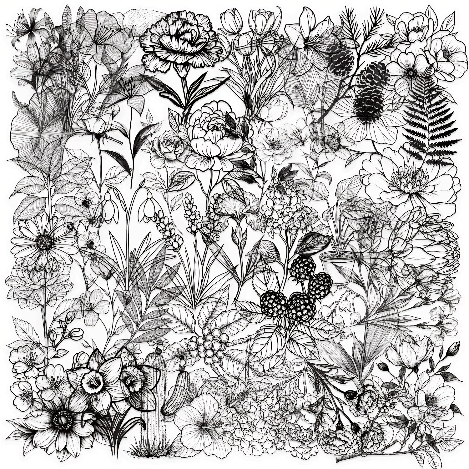 50 Retro Vinyl Aesthetic Plant Themed Stickers for Scrapbooking Diaries Laptops
