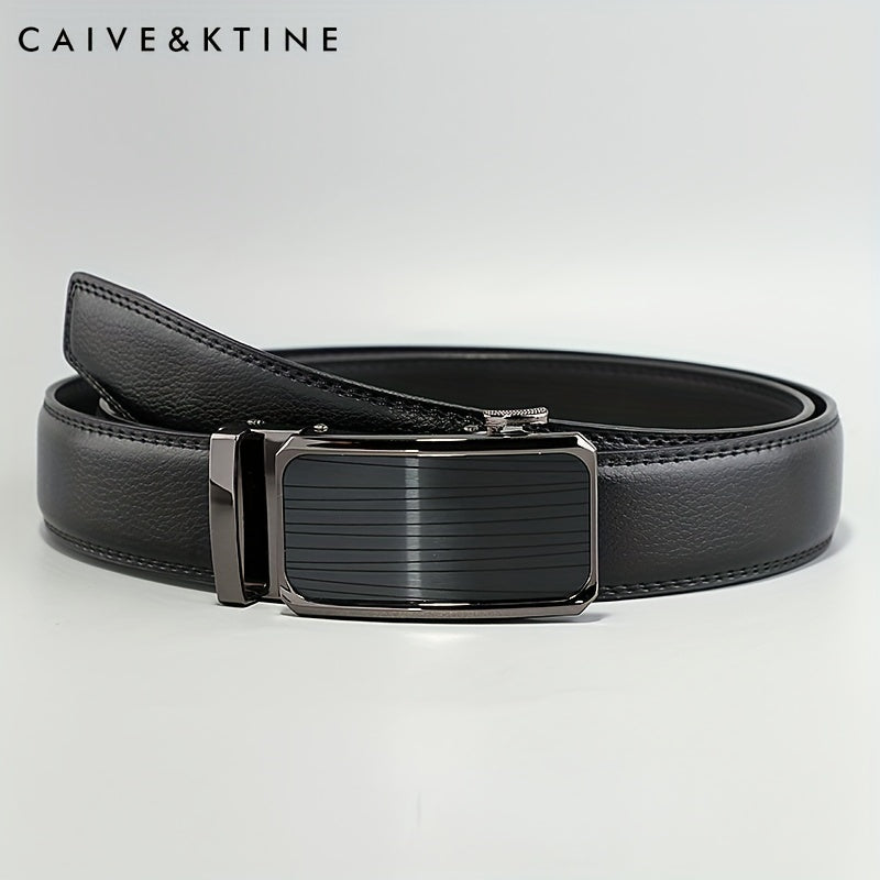 Caivektine Men's Cowhide Belt Business Casual Leather Belt Pants Belt
