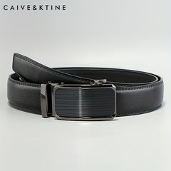 Caivektine Men's Cowhide Belt Business Casual Leather Belt Pants Belt