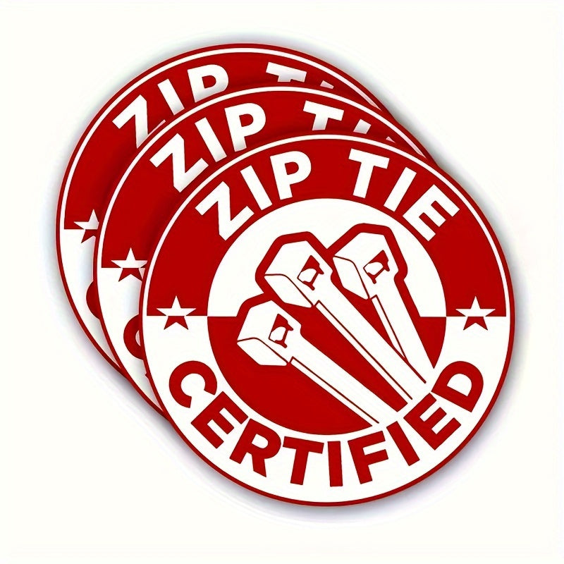 3pcs Zip Tie Sticker Technician Construction Sticker For Phone Laptop Cars