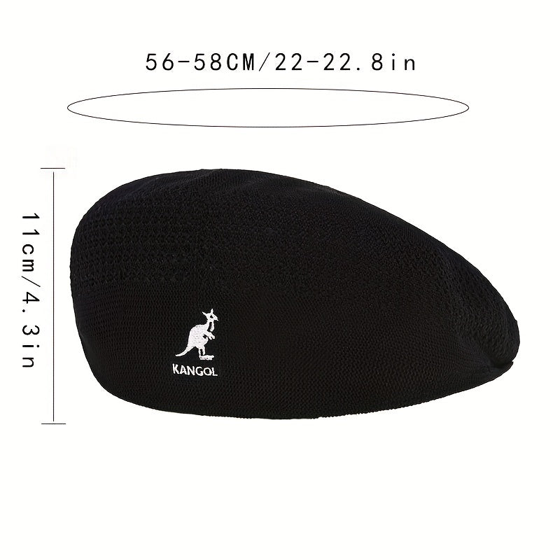 Animal Embroidered Knitted Beret Flat Newsboy Hat