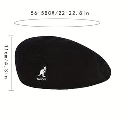Animal Embroidered Knitted Beret Flat Newsboy Hat