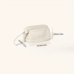 Double Layer Large Capacity Cosmetic Bag with Brush Organizer for Women