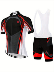 Men's Cycling Suit Quick Drying Short Sleeve Jersey Bib Shorts Set