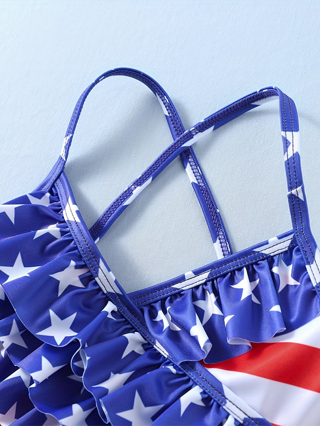 4th Of July Girls Swimsuit Striped Swimwear