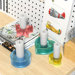 DIY Crystal Glue Resin Mold Candlestick Round Star Love Candle Silicone Mold