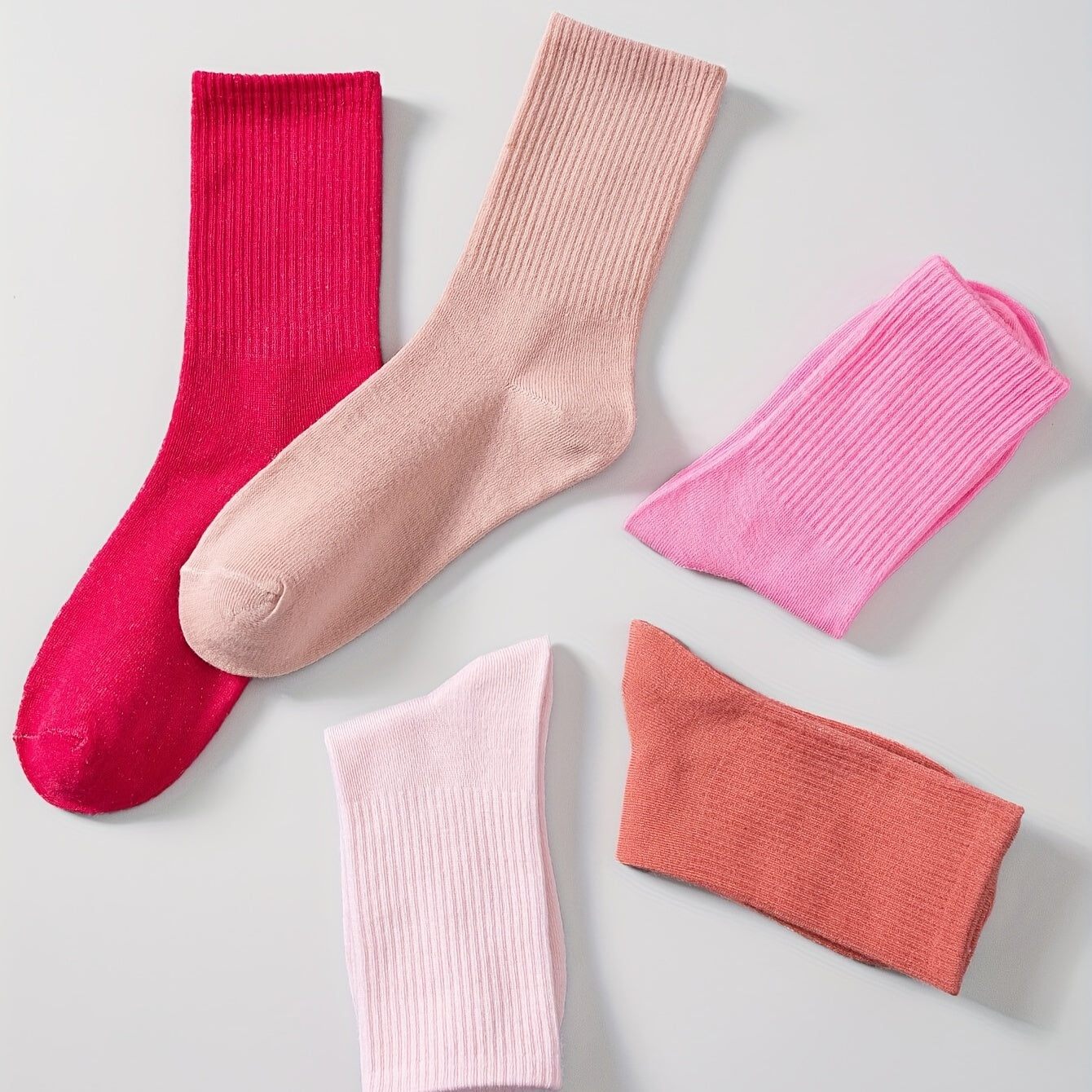 5 Pairs Comfy & Breathable Mid Tube Socks Women's Stockings