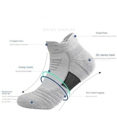 3 Pairs Men's Casual Breathable Anti-slip Ankle Socks for Outdoor Sports