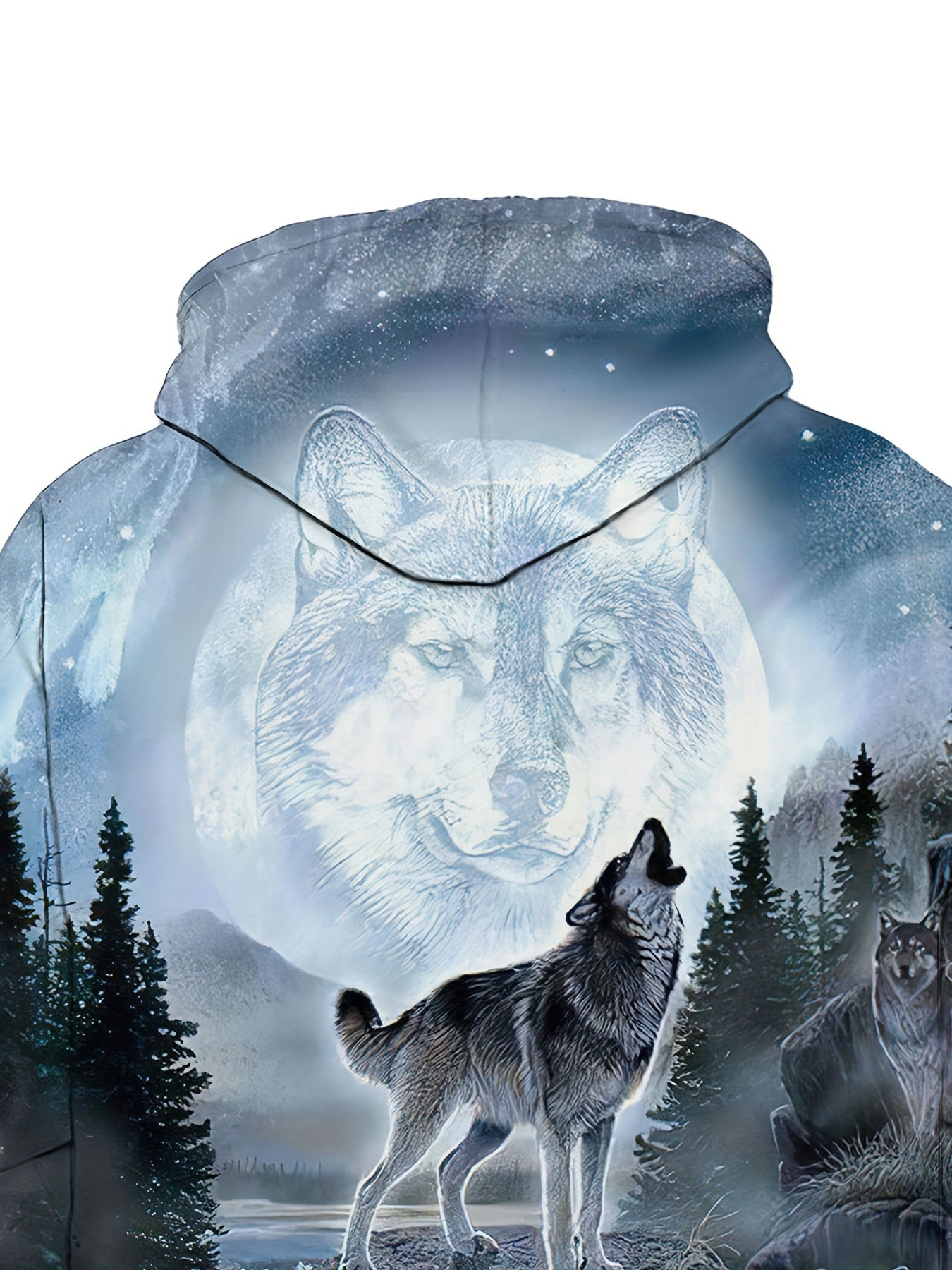Wolf 3D Print Hoodie Men Graphic Hooded Pullover Autumn Winter