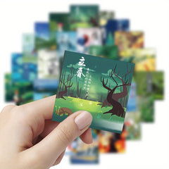 24 Solar Terms Graffiti Stickers Pack Laptop Helmet Water Cup Decoration