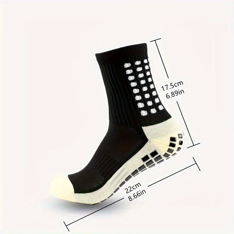 Men's Soccer Socks Thick Padded Non-slip Sports Crew Socks