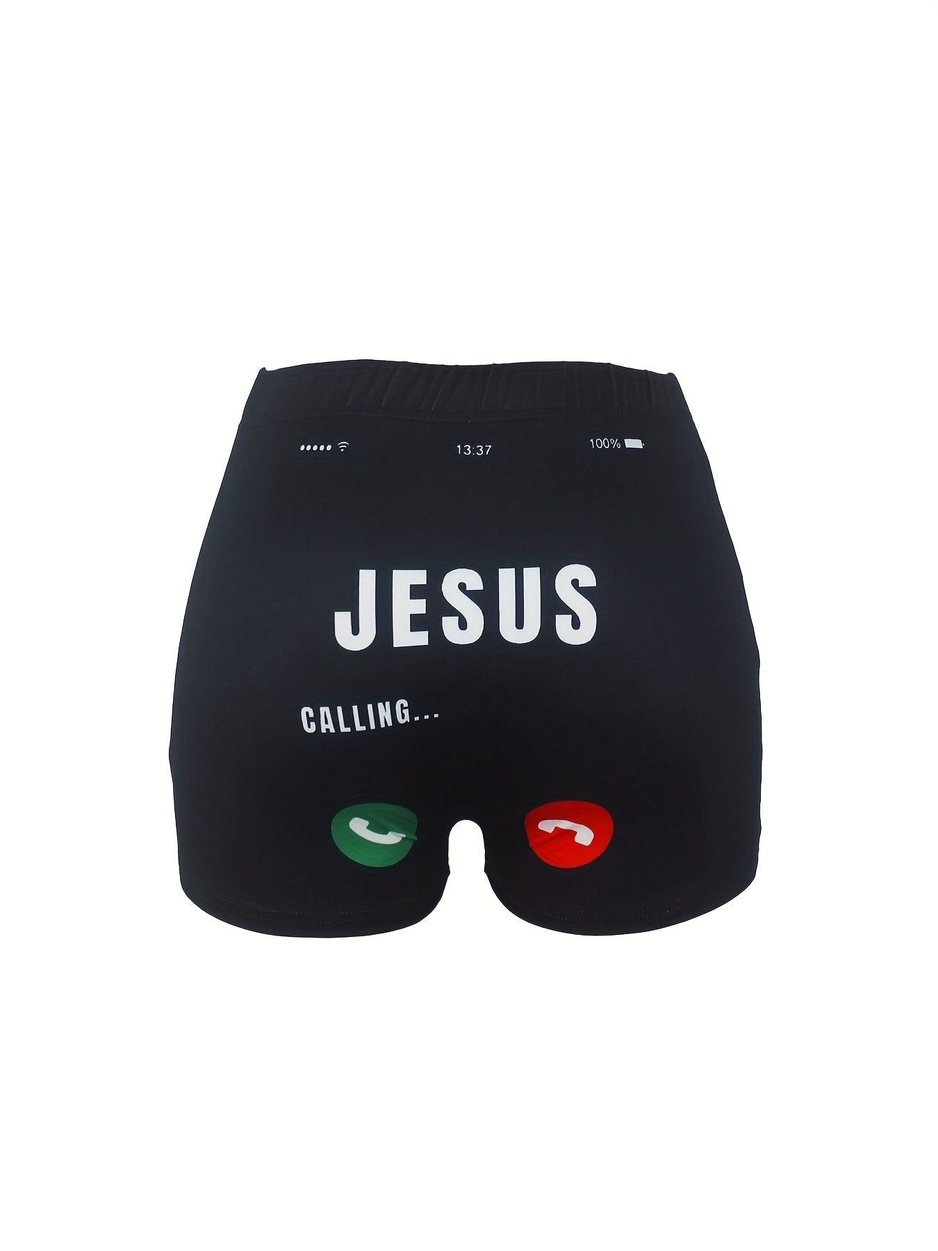 Jesus Calling Skinny Shorts Casual Elastic Waist Women's Clothing
