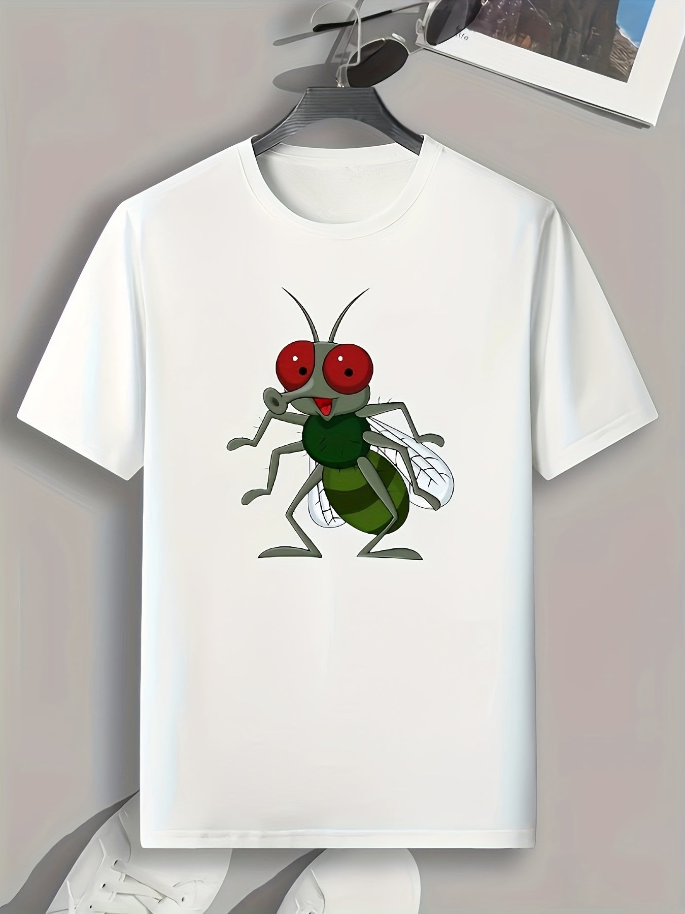 Cartoon Fly Pattern Men's Sports T-shirt