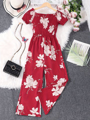 Boho Floral Wide Leg Jumpsuit for Women